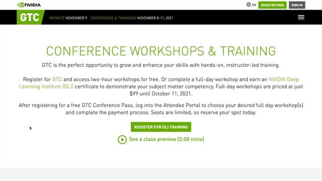 NVIDIA GTC 2021 | GPU Technology Conference (GTC) November 2021 | NVIDIA DLI Course Giveaway