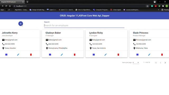 Basic crud operations using ASP.net Core web api and Angular.