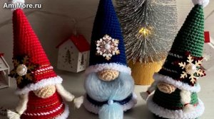 Амигуруми: схема Новогодние гномыши. Игрушки вязаные крючком - Free crochet patterns.