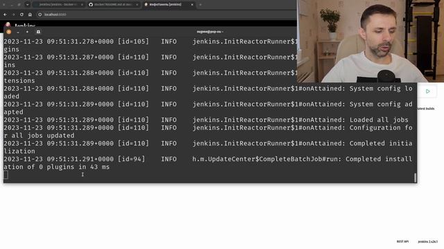 Запуск образа Jenkins в Docker. Бонусом запустим тест в Jenkins. смотреть онлайн