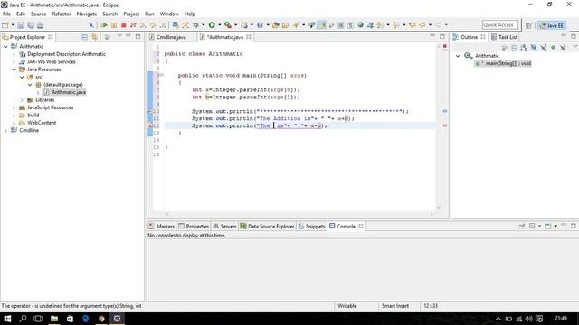 Arithmatic operations in java using command line (Eclipse) смотреть онлайн