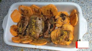 Рецепты ПП: филе индейки, запеченное с черносливом и бататом