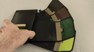 Чехол Фарадея. Вертикальный. Кожа цветная. 1карман экранирующий и 2 кожаных под смартфон.