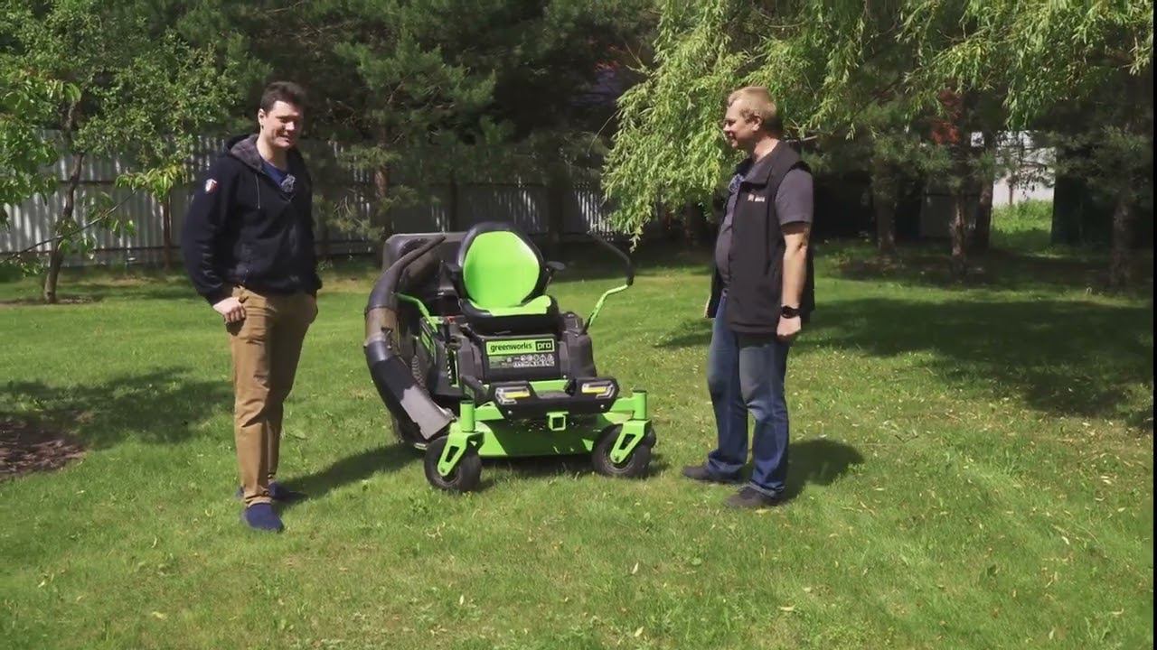 Тест аккумуляторного райдера Greenworks Zero Turn CRZ 428 журналистами Потребитель Garden Tools