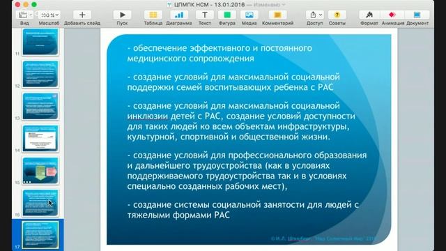 2. Лекция  Шпицберг И.Л. Образовательный курс для родителей детей с РАС (2016)