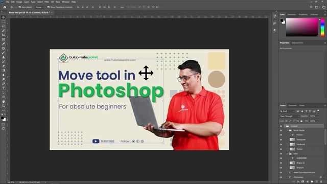 Move tool in Adobe Photoshop | Adobe Photoshop | Tutorials Point