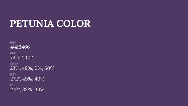 Petunia color #4f3466 hex color - Violet color - Cool color 4f3466 смотреть онлайн