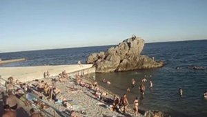Крым Алупка пляж Лягушка 2 августа 2017г