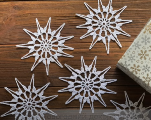 Снежинка, связанная крючком + блокировка