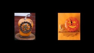 Оригинальные поделки из тыквы. Original hand-made articles from pumpkin.