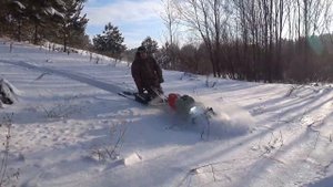 Мотобуксировщик Тягун. Пересечённая местность.