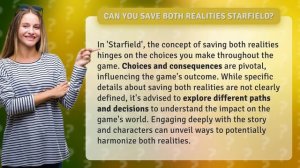 Can you save both realities Starfield?