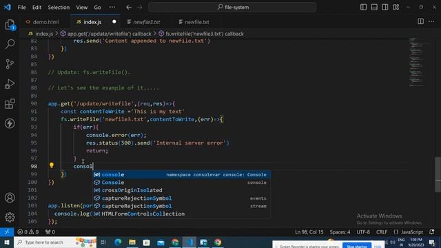 Mastering fs.writeFile() in Node.js | Node.js Interview Questions | Basic-to-Advanced
