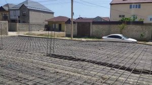Укладка арматуры, монолитная плита перекрытия пола