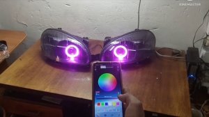 Фары ланос, би линзы, RGB ангельские глазки