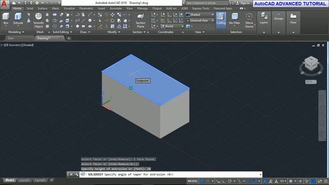 AutoCAD 2018 Tutorial for Beginners #109 HOW TO EXTRUDE ANY FACE OF 3D OBJECT IN AUTOCAD 2018 смотреть онлайн