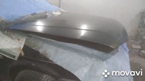 покраска своими руками, капота ВАЗ 2114 Китайским пистолетом в сыром гараже.