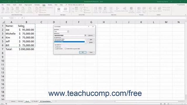 Excel 2019 & 365 Tutorial Consolidating Data Microsoft Training