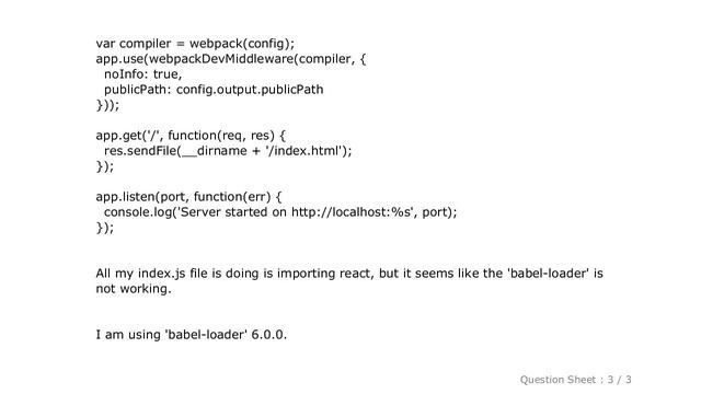 JavaScript : "You may need an appropriate loader to handle this file type" with Webpack and Babel смотреть онлайн