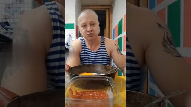 мукбанг яичница на сале картошка mukbang