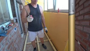 Секрет монтажа комфортного пола на балконе по уровню с утеплением!Что делать с колонной!?