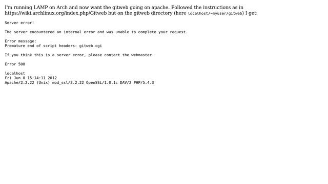 Unix & Linux: gitweb.cgi: "Premature end of script headers: gitweb.cgi" смотреть онлайн