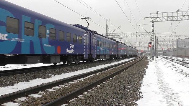Новый электропоезд ЭП2Д-0084 "РЭКС-экспресс" (ТЧ-20) на Горьковском направлении. смотреть онлайн
