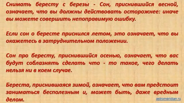 К чему снится Береста смотреть онлайн