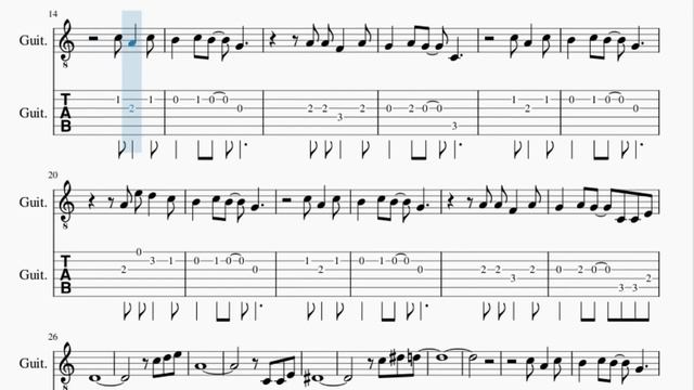 Guitar Tab: How to play Green Hill Zone (Sonic the Hedgehog) by Masato Nakamura