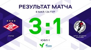 ЮФЛ-1. Спартак – Акрон-Академия Коноплева. 24-й тур. Обзор