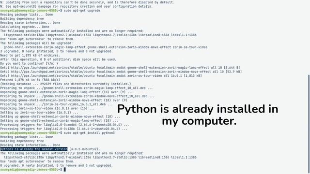 How to install Python in Zorin OS (Linux)