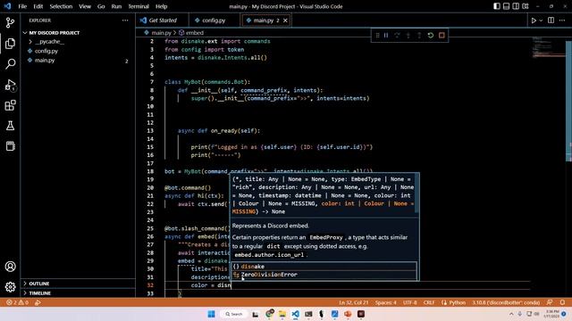Discord Bot Part 2 | Discord Embeds and Slash Commands