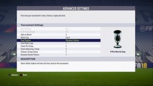 How to play World cup in FIFA 18 (Tournament Mode)