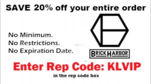 21% OFF Brick Harbor Rep Code and Coupon Code