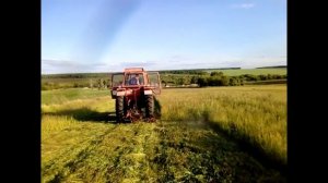 СЕНОКОС в деревне. Трактор Лтз-60 и сегментная косилка