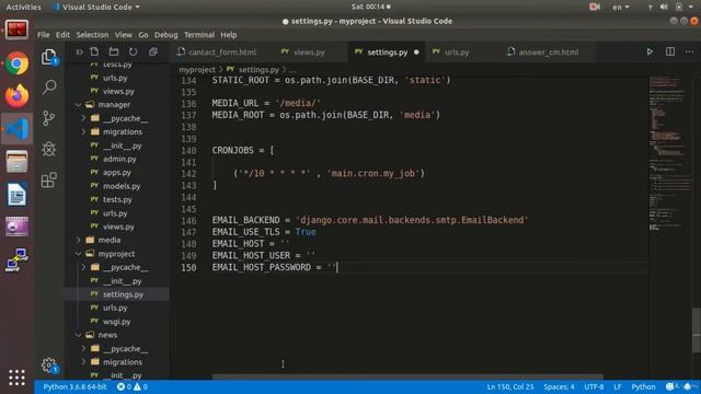 Send Mail Settings | Python and Django