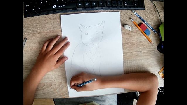Рисуем кошку видео