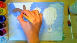 Рисуем кроликов в аэростатах. Видео урок по рисованию для детей от 5 лет.