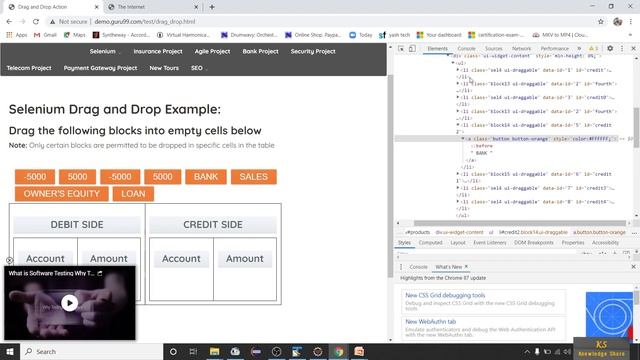 How to handle Drag and Drop on a Web page || using Actions Class || WebDriver II Selenium#Automatio