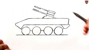 How to draw a Military vehicles | Armored personnel carrier