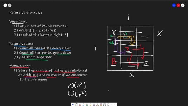 Unique Paths 2 LeetCode Question | Top Down Memoization Solution смотреть онлайн
