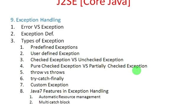 Core Java Total Syllabus