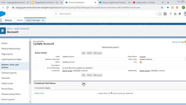 42 Update a record using Quick Action in Salesforce Lightning Experience | Salesforce Training Vide