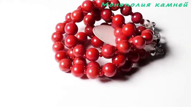 Коралл красный, Ø7 мм., бусы шнурок, 123ОК смотреть онлайн