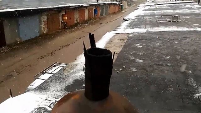 Ремонт трубы печки на крыше гаража. смотреть онлайн