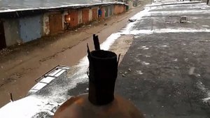 Ремонт трубы печки на крыше гаража.