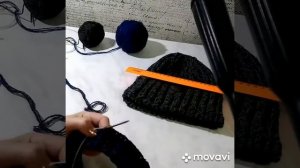 #ВЯЖЕМ #СГИБ На МУЖСКОЙ ШАПКЕ