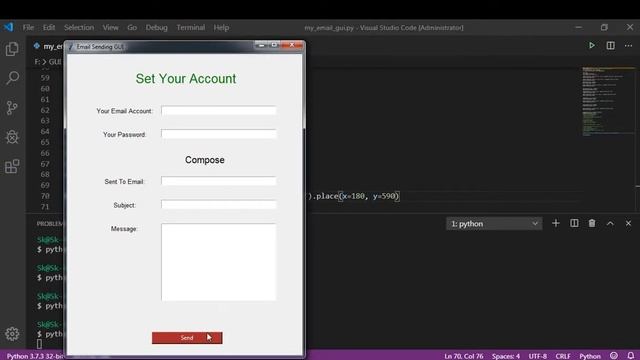 Email Sending GUI Python || How To Send Email Using Python