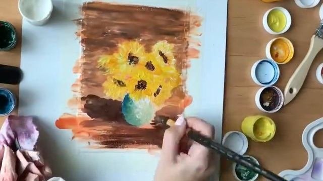Подсолнухи. Правополушарное рисование