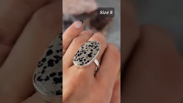 Dalmatian Jasper Silver Ring